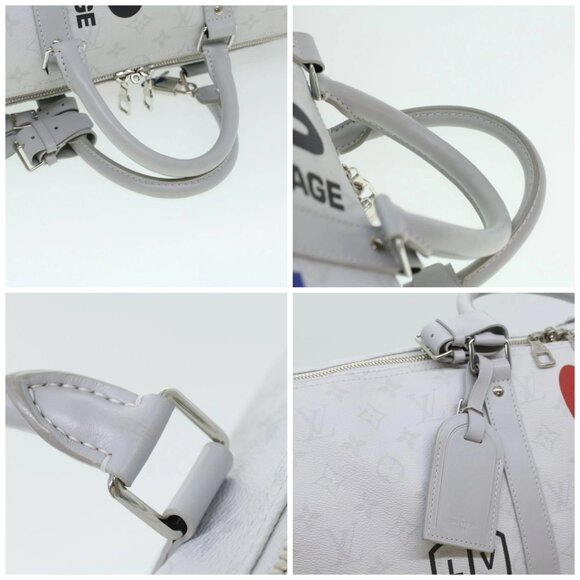 LOUIS VUITTON Monogram Keepall Bandouliere 50 Boston Bag White M44643 LV 37882S - Picture 16 of 16